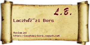 Laczházi Bors névjegykártya